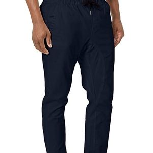 WT02 Mens Twill Joggers Size Medium Navy Blue